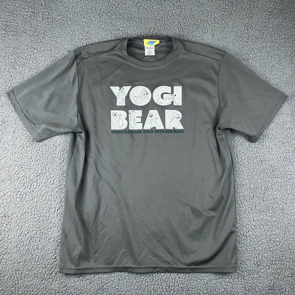 The Game Hanna Barbera Yogi Bear Graphic Tee Gray Microfiber USA Mens XL